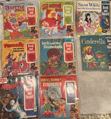 10 lot Peter Pan Books & Records lot 45 RPM complete with full book and album 