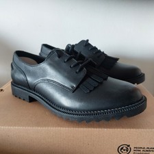 Image of CLARKS GRIFFIN MABEL2 LADIES BLACK LEATHER FLAT SHOES UK SIZE 4