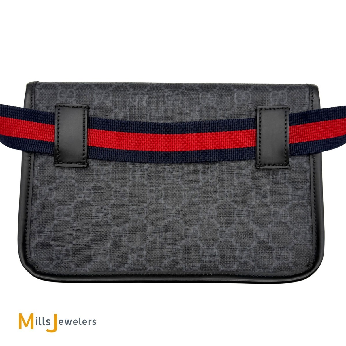 Gucci GG Supreme Black/Grey Coated Canvas Belt Flap Bag | eBay display picture 2
