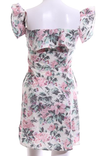 ASOS Vestido strapless Mujeres Vestido Talla EU 34 blanco-rosa-verde look casual - Imagen 2 de 5