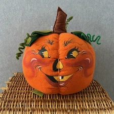 Vintage Annalee Large Jack O Lantern Pumpkin 1987 #3025