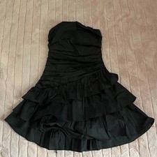 Alex&sophia Womens Black Strapless Cocktail Mini Prom Semi Formal Dress Sz 1/2