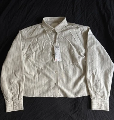 Uniqlo x JW Anderson Womens Striped Boxy Fit Oxford Shirt Beige Size XL - BNWT - Image 1 of 4