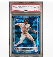 2022 Topps Chrome Update Sapphire Jeremy Pena Houston Astros Rookie #US253 PSA 8
