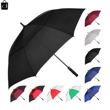 Luxury Black 62-Inch Golf Umbrella - Heavy Duty, Automatic Open, Wind Resistant