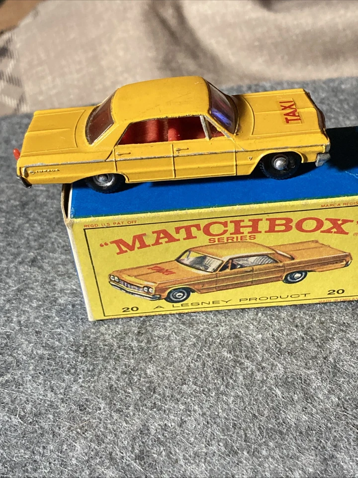 Matchbox Lesney Made In England Chevrolet Impala Taxi With Original Box - Image 3 of 4