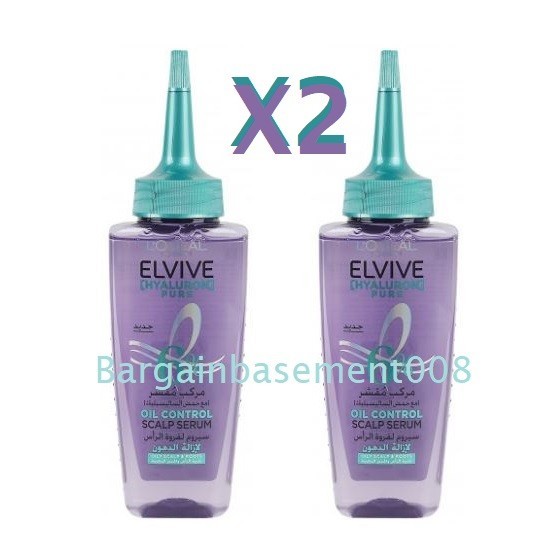 L'Oreal Elvive HYDRA PURE Oil Control Scalp Serum 102ml 2 Pack Unisex