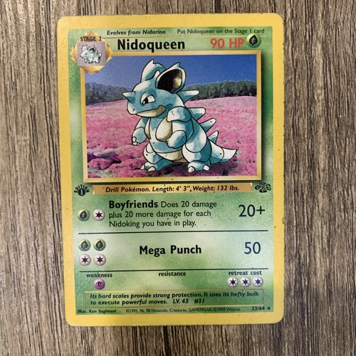Pokémon TCG Nidoqueen Jungle 1st Edition Regular Rare 23/64 1999 WOTC