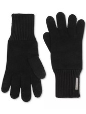 MICHAEL MICHAEL KORS Womens Black Tech-Fingers Thumb Ribbed Winter Gloves