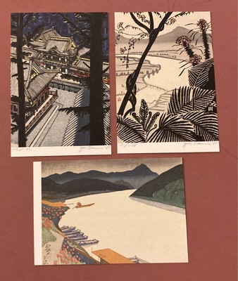 Sekino Junichiro Retro Haiku Postcards - Oku No Hosomichi 3-PC Used dd6