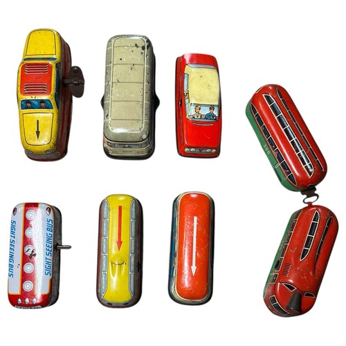 Tin Toy Lot of 8 Vintage Train Bus Car West Germany Technofix Parts Repair - Bild 4 von 16