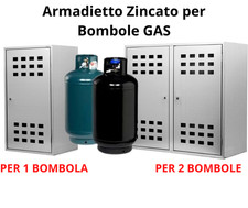 Armadietto 1 e 2 Bombole Gas Da esterno Porta Bombola Acciaio Zincato