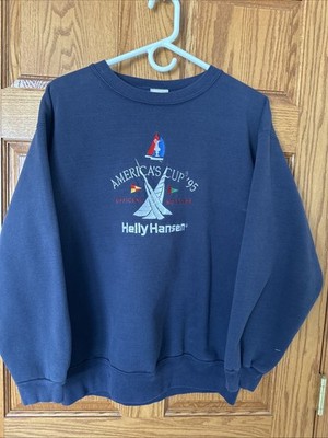 Helly Hansen Americas cup 1995 sailing embroidered logo blue crewneck sweatshirt
