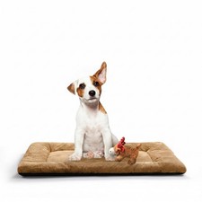 Dog Crate Pad Washable Dog Bed for Crate Medium Cozy Mat 30-Inch Camel