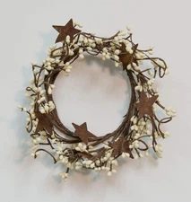 CWI Gifts Pip Twig Star Wreath Rings - 8 inch - Decor for Front Ivory 