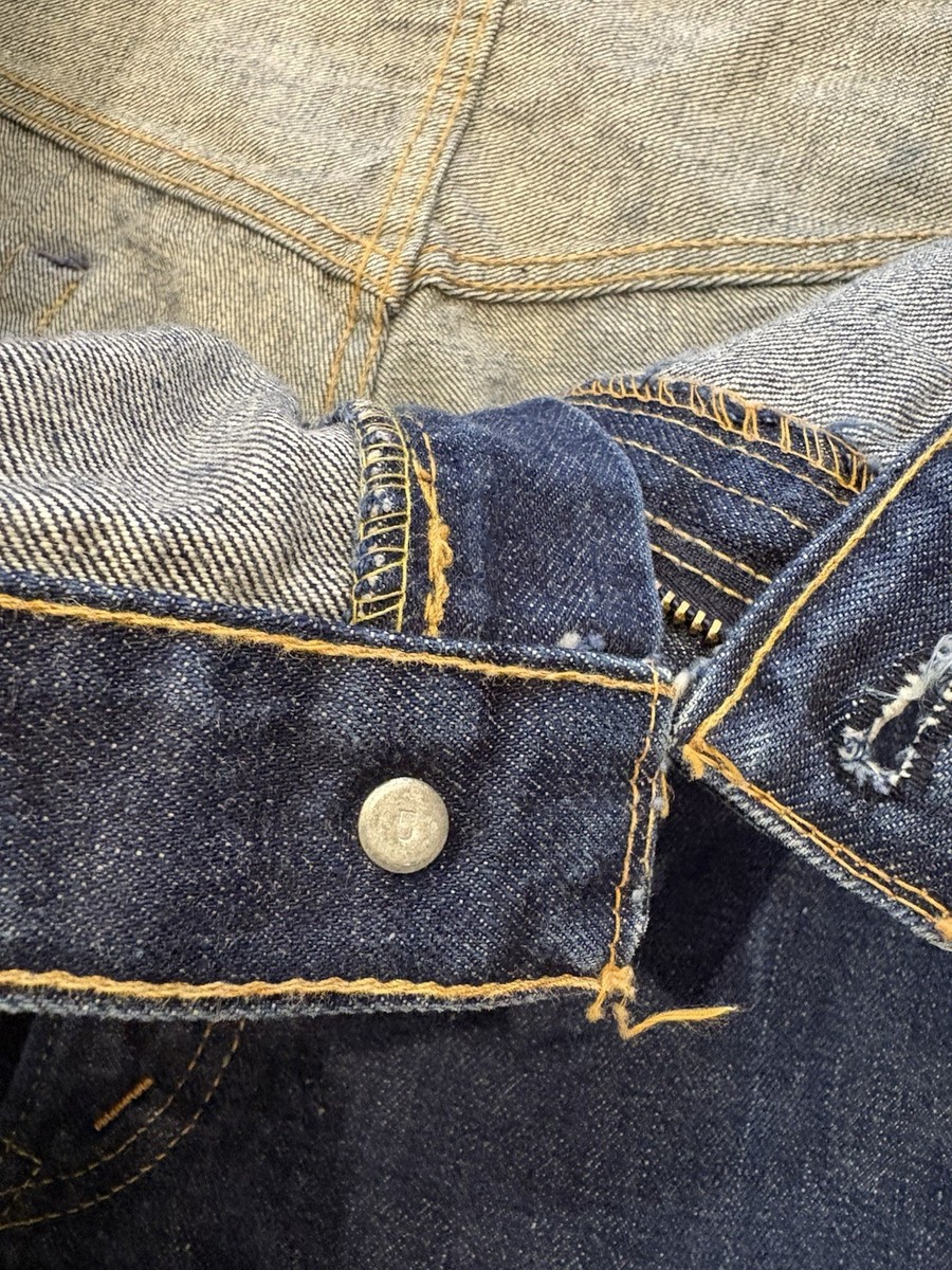 Vtg 60s Levi's Big E 505 0217 Selvedge Denim Redline Jeans 46x30