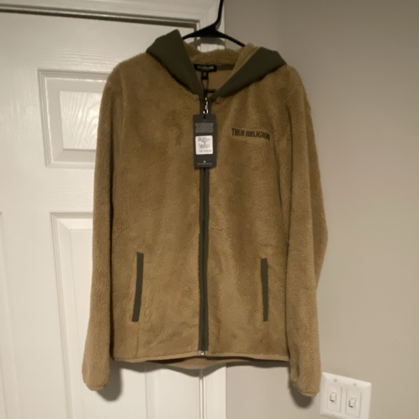 Mens True religion Contrast Sherpa  hoodie NWT $159 Sz M
