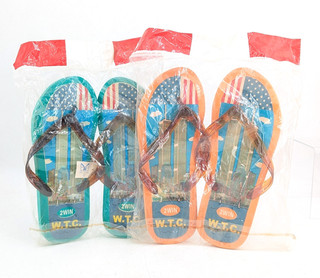 Rare Deadstock 2Win World Trade Center Twin Towers Souvenir Flip Flops