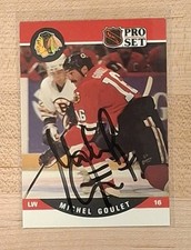Michel Goulet — 1990 Pro Set - Authentic Hard Signed Autograph