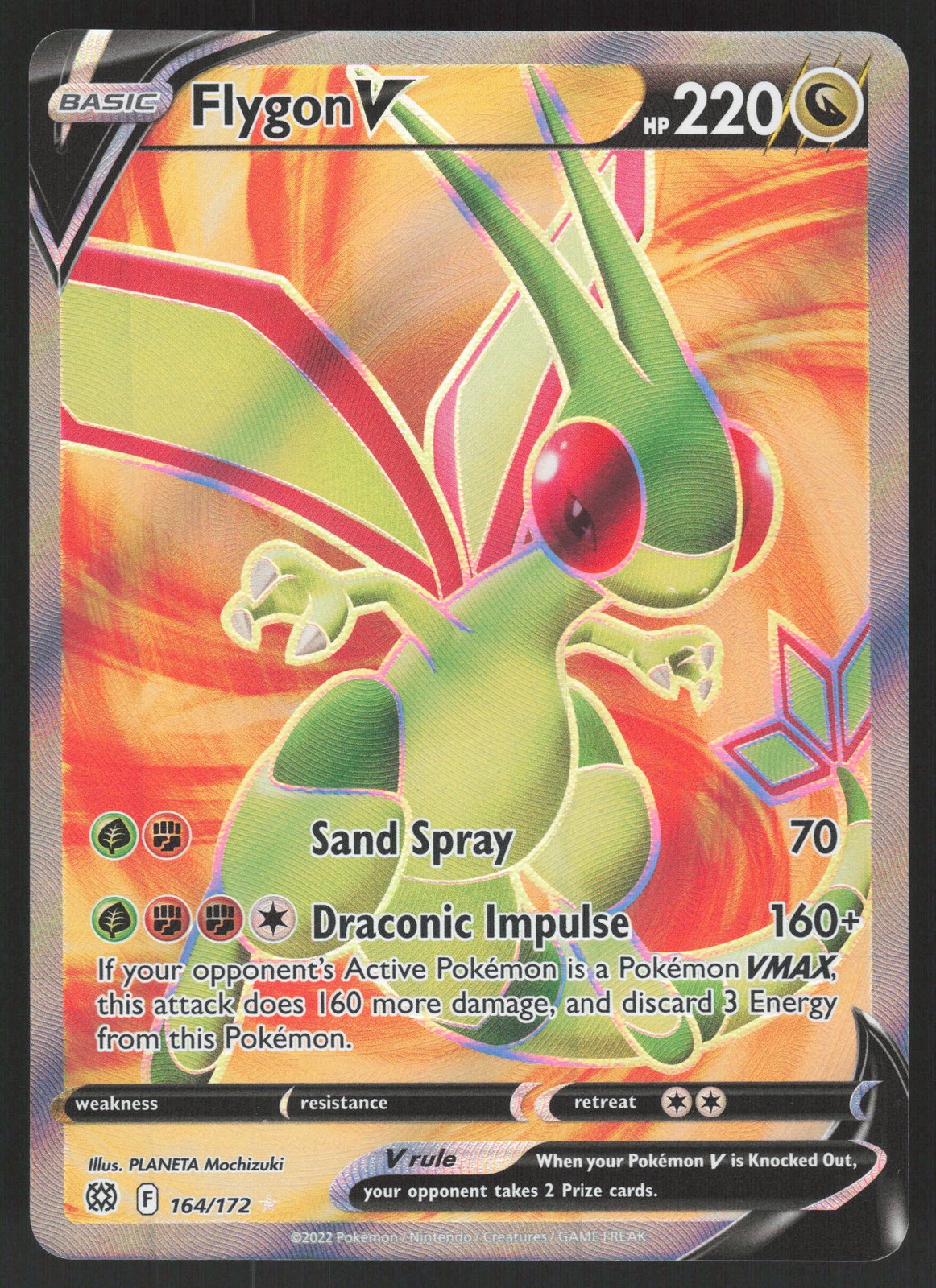 Flygon V 164/172 Ultra Rare Pokemon TCG Brilliant Stars NM