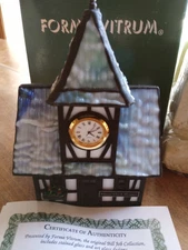 NOS Box Forma Vitrum 1997 Klaus Clock Shoppe Stained Glass Sign Numbered 1338 