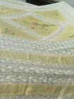 Antique Victorian silk bed cover 2 pillow shams silk embroidered filet lace — photo 2
