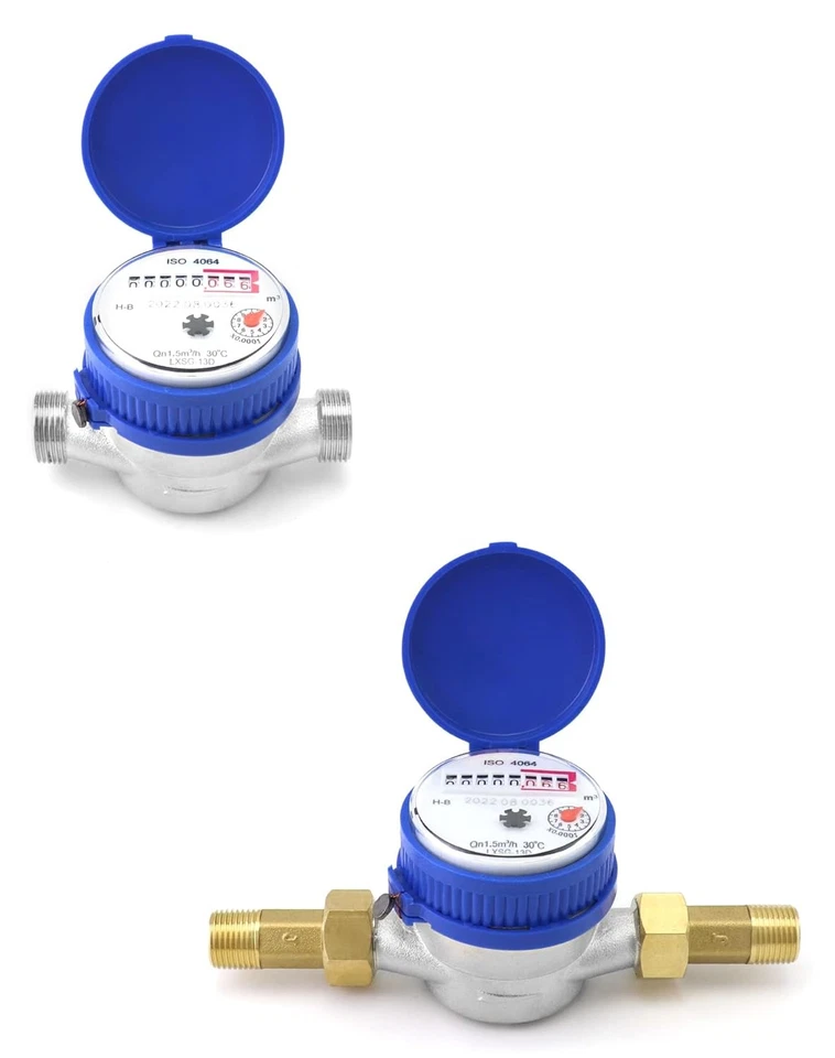 QWORK Water Meter, 1/2" NPT 304 Stainless Steel Cold Water Flow Meter with Pulse - Image 2 of 4