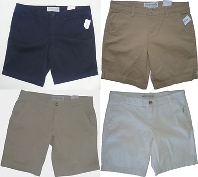 Womens AEROPOSTALE Solid Uniform Twill Bermuda Shorts NWT #2032