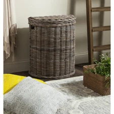 SAFAVIEH Damari Wicker Storage Hamper | Grey |