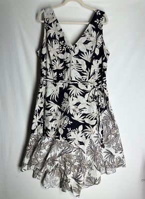 Vince Camuto Sleeveless Midi Dress Size 18W Flowy Leaves Print Linen Blend | eBay Vince Camuto Sleeveless Midi Dress Size 18W Flowy Leaves Print Linen Blend | eBay