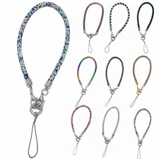 Women Girls Keychain Bling Diamond Cell Phone Strap Neck Lanyard Wristband