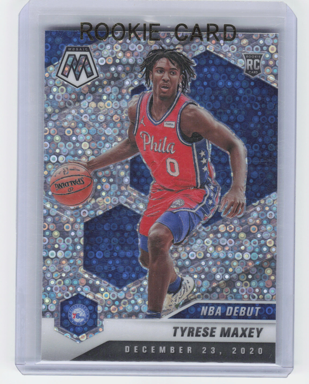 2020-21 Panini Mosaic #263 Tyrese Maxey Mosaic Fast Break Silver