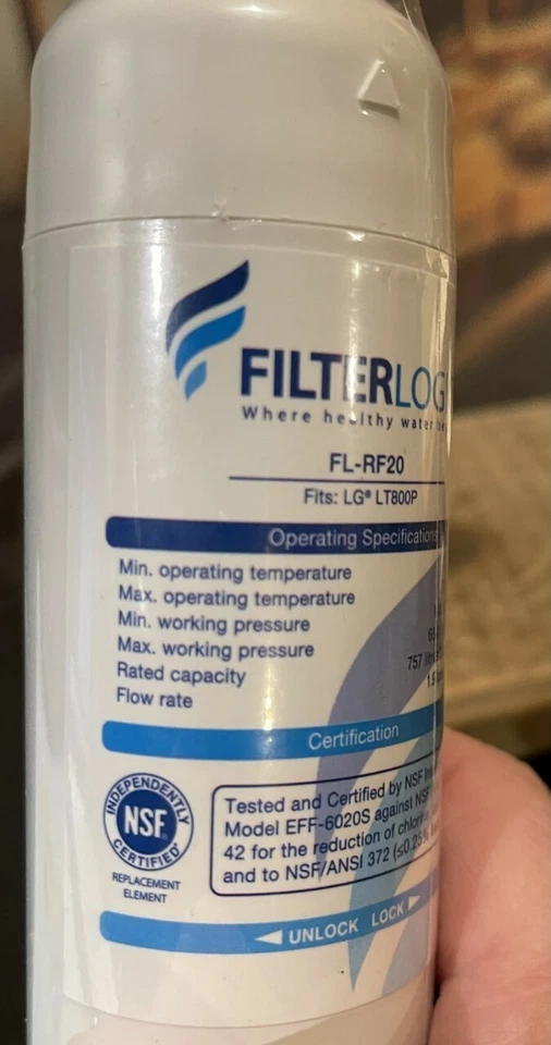 NEW-FL-RF20 Filter Fits LG LT800P FilterLogic ADQ73613401 Refrigerator Water Fil - Image 3 of 4