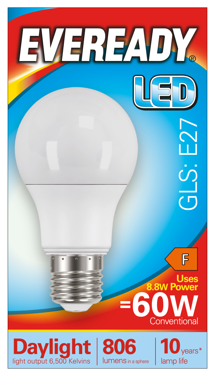 Eveready 8.8W (=60W) ES GLS Opal Daylight LED Light Bulb