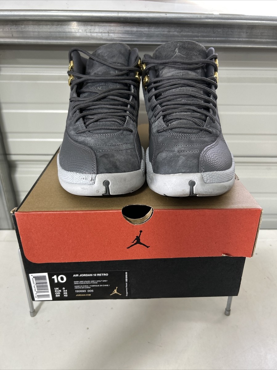 Nike Air Jordan 12 Retro Dark Grey Suede (2017) Mens Shoes Size 10