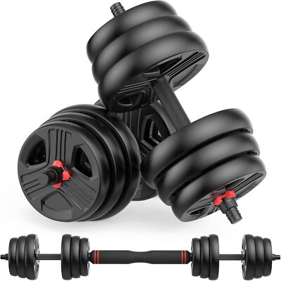 Adjustable Dumbbells, 20/30/40/55/60/70/80/90 lb Free Weight Dumbbells, Pair