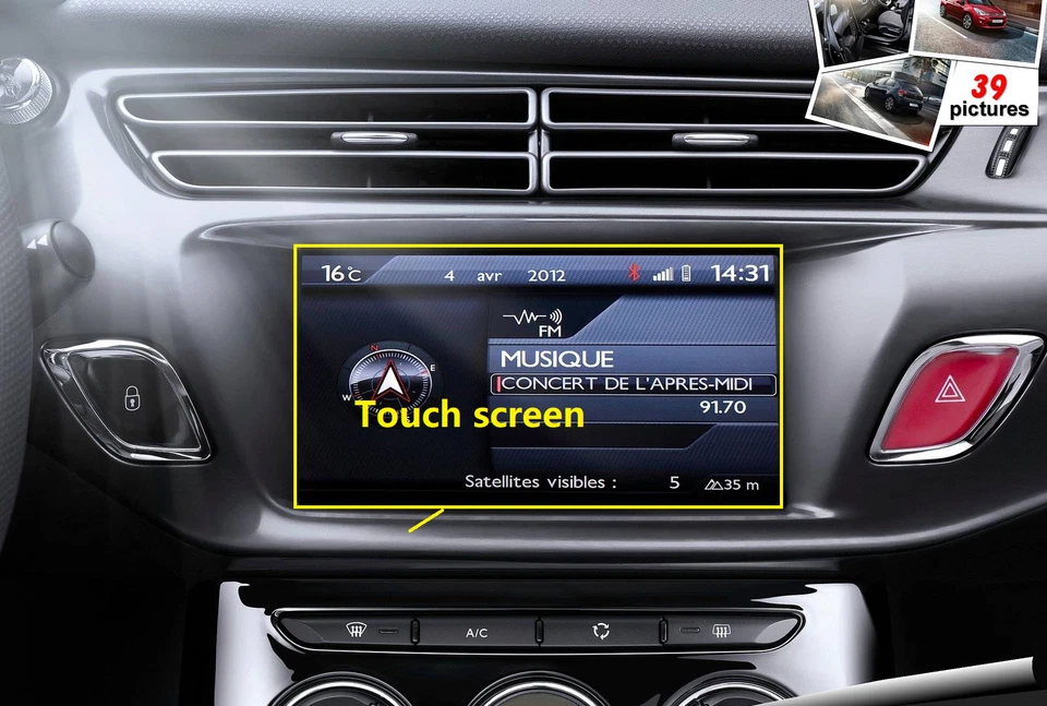 Ecran tactile Citroen C3 DS3 pour ecran LCD 9814159380 9816246080 remplacement - Bild 2 von 4