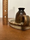 Vintage Chamber Stick Candle Holder Glazed Stoneware — photo 4