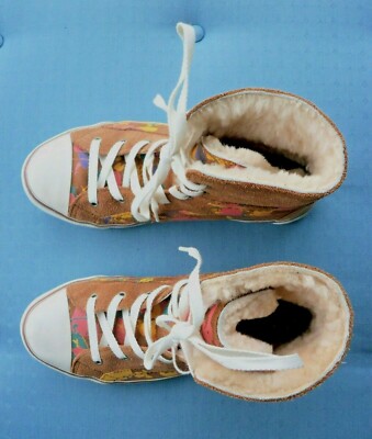 UGG Australia Paint Splatter Brown Suede High Top Sneakers Tennis Shoes 6.5