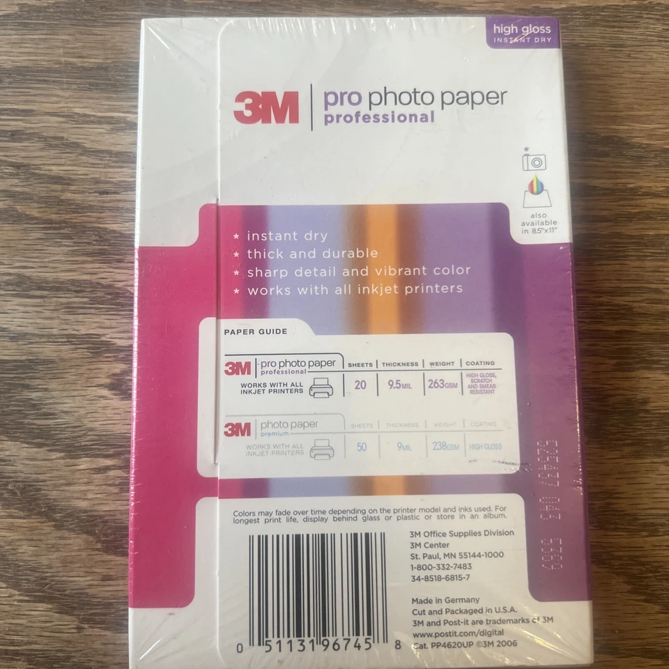 Vintage NEW 3M Professional Photo Paper 4"x6" 20 Sheets 4 Packs (80 Sheets) - Image 3 of 4