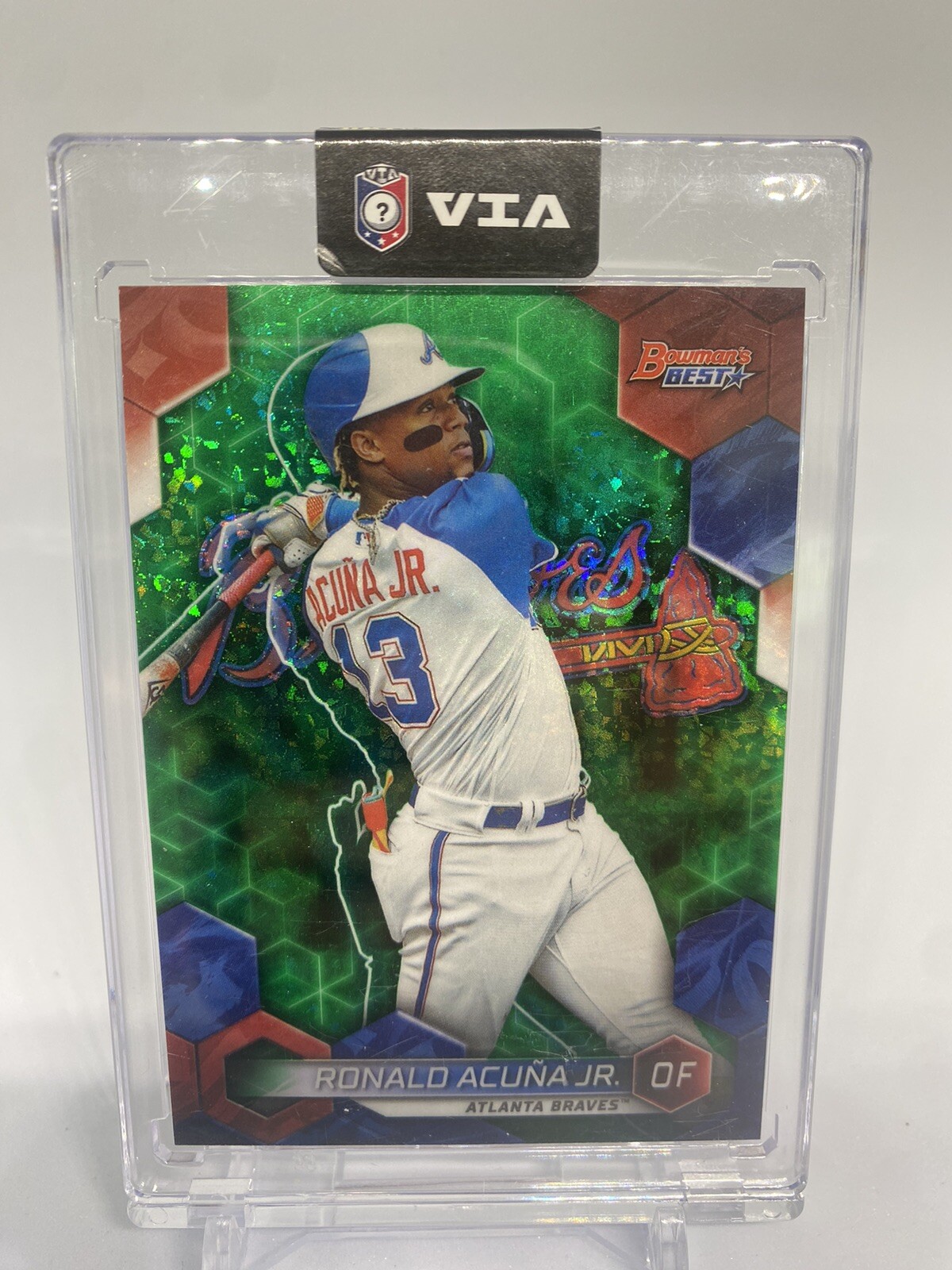 2023 Bowman's Best Ronald Acuna Jr. #18 Green Mini-Diamonds Refractor /99 (BP)