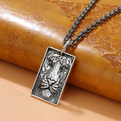 B21 Anhänger Tiger Kopf 2022 Jahr des Tigers 925 Sterlingsilber 