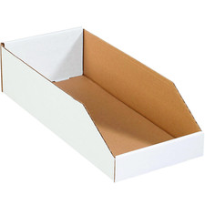 BBINBWZ818 Open Top Bin Boxes, 8" X 18" X 4 1/2", Oyster White Pack of 50