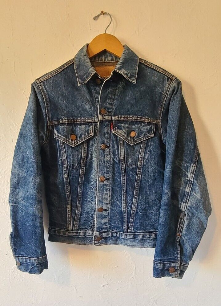 Vintage Levis Big E Type 3 Blanket Lined Denim Trucker Jean Jacket