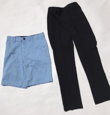 Lot of 2 BOYS School Uniform Light Blue Shorts  Black Pants Size 10