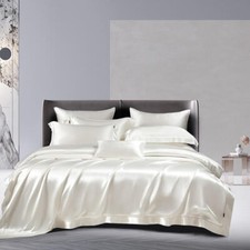 22mm Mulberry Silk Bedding Set 4pcs Duvet Cover Sets Flat Sheet 100 Nature Silk