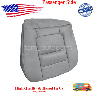 Passenger Bottom Perforated Leather Seat Cover Gray For 2001 Ford F250 Lariat