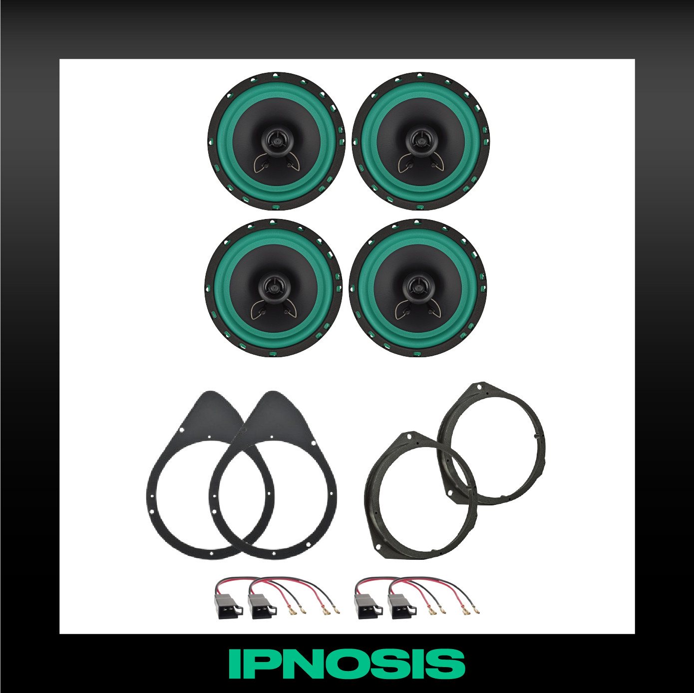 Kit 4 casse IPNOSIS Fiat 500 07 e Fiat 500C 09 + 2 Supp Ant + 2 Post + 4 Conn