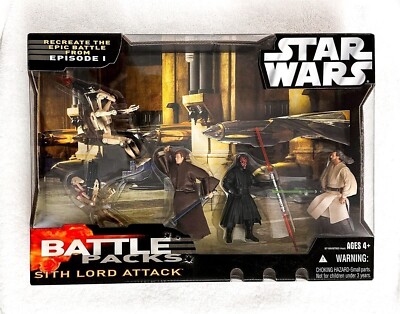 STAR WARS SITH LORD ATTACK BATTLE PACK EPISODE 1 MAUL OBI-WAN QUI-GON NEW/SEALED