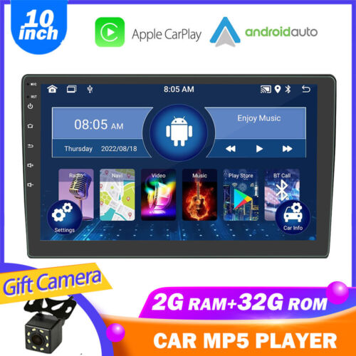 Voiture 10" 2Din MP5 GPS Navi Stéréo Radio Écran Touch Carplay/Android Auto + Caméra - Photo 1 sur 24